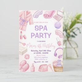 Wellness-Center Party Pamper Glam Day Girls Party Einladung