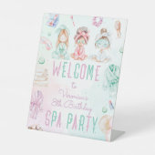 Wellness-Center Party Pastel Geburtstag Willkommen Sockelschild (Vorderseite)
