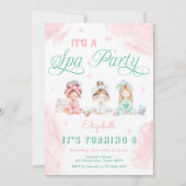 Wellness-Center Party Pastel Kindergeburtstag Einladung (Vorderseite)