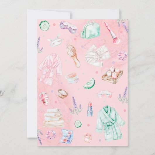 Wellness-Center Party Pastel Kindergeburtstag Einladung (Rückseite)