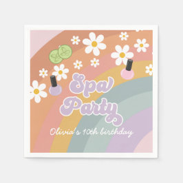 Wellness-Center Party Retro Rainbow Geburtstag Serviette