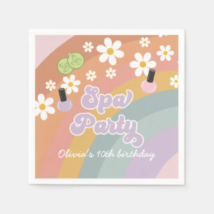 Wellness-Center Party Retro Rainbow Geburtstag Serviette