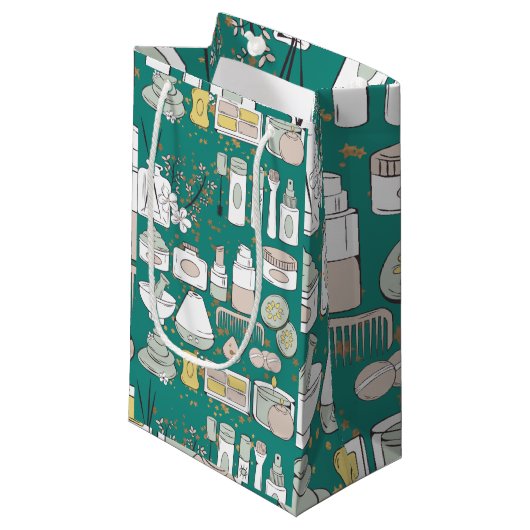 WELLNESS-CENTER PATTERN KLEINE GESCHENKTÜTE (Vorderseite Schrägansicht)