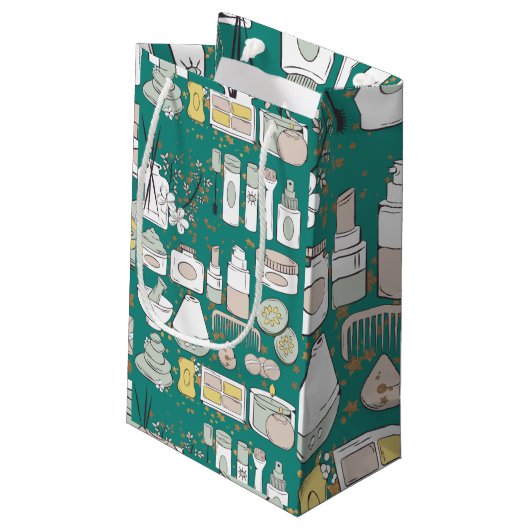 WELLNESS-CENTER PATTERN KLEINE GESCHENKTÜTE (Rückseite Schrägansicht)