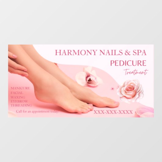 Wellness-Center Pedicure Services Shop für Nagelst Fensteraufkleber (Blatt)
