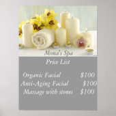 Wellness-Center-Preisliste Poster (Vorne)
