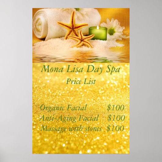 Wellness-Center-Preisliste Poster (Vorne)