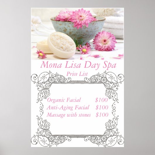 Wellness-Center-Preisliste Poster (Vorne)