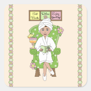 Wellness-Center Quadratischer Aufkleber