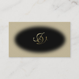 Wellness-Center & Salon Business Card Monogram Bla Visitenkarte