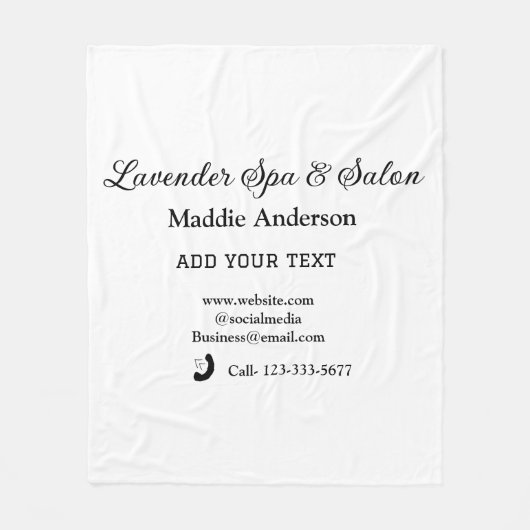 Wellness-Center-Salon Gäste Informationen Strand Fleecedecke (Vorderseite)