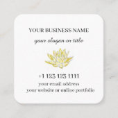 Wellness-Center Salon Life Coach Therapeut Gelbe L Quadratische Visitenkarte (Vorderseite)