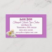 Wellness-Center Salon mit Handtüchern und Orchidee Visitenkarte (Rückseite)