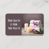 Wellness-Center Salon mit Handtüchern und Orchidee Visitenkarte (Vorderseite)