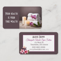 Wellness-Center Salon mit Handtüchern und Orchidee