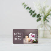 Wellness-Center Salon mit Handtüchern und Orchidee Visitenkarte (Stehend Vorderseite)