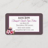 Wellness-Center Salon mit Handtüchern und Orchidee Visitenkarte (Rückseite)