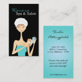 Wellness-Center Salon Nail Fashion Vector Girl Bus Visitenkarte (Vorne/Hinten)