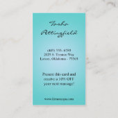 Wellness-Center Salon Nail Fashion Vector Girl Bus Visitenkarte (Rückseite)