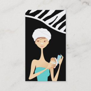 Wellness-Center Salon Nail Fashion Vector Girl Bus Visitenkarte