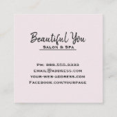 *~* Wellness-Center-Salon peitscht Quadratische Visitenkarte (Rückseite)