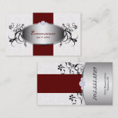 Wellness-Center Salon Rote Wirbel Blumenbeete Busi Visitenkarte (Vorne/Hinten)