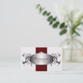 Wellness-Center Salon Rote Wirbel Blumenbeete Busi Visitenkarte (Stehend Vorderseite)