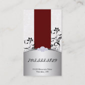 Wellness-Center Salon Rote Wirbel Blumenbeete Busi Visitenkarte (Rückseite)