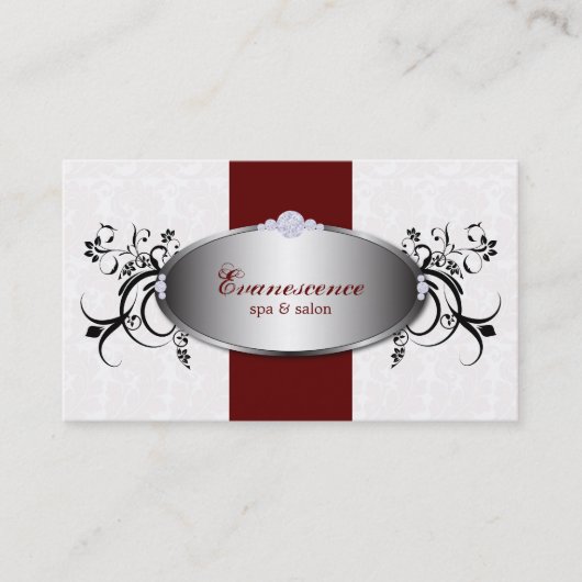 Wellness-Center Salon Rote Wirbel Blumenbeete Busi Visitenkarte (Vorderseite)