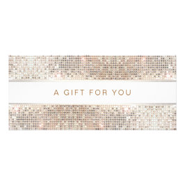 Wellness-Center Salon Strippte IMITATE Silver Sequ Werbekarte