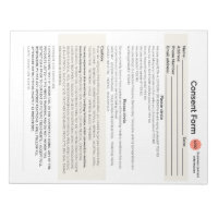 Wellness-Center Salon-Zustimmung Form Notizblock