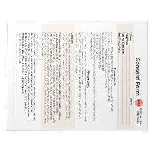Wellness-Center Salon-Zustimmung Form Notizblock