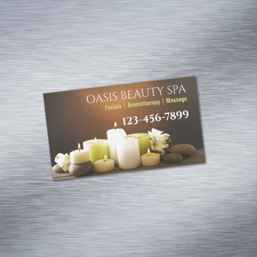 WELLNESS-CENTER Schönheitssalon Massage Östhetiker Magnetische Visitenkarte (Beispiel)