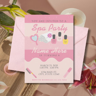 Wellness-Center Self Care Pink Geburtstagsparty Einladung