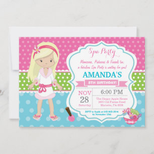 Wellness-Center Sleepover Geburtstagsparty Einladu Einladung