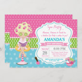 Wellness-Center Sleepover Geburtstagsparty Einladu Einladung (Vorne/Hinten)