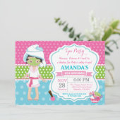 Wellness-Center Sleepover Geburtstagsparty Einladu Einladung (Stehend Vorderseite)