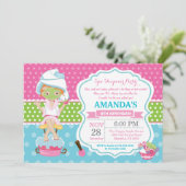 Wellness-Center Sleepover Slumber Geburtstagsparty Einladung (Stehend Vorderseite)