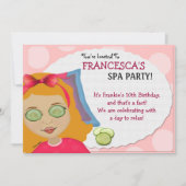 Wellness-Center-tacular Party scherzt Einladung (Vorderseite)