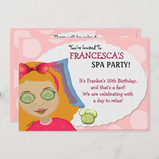 Wellness-Center-tacular Party scherzt Einladung (Vorne/Hinten)