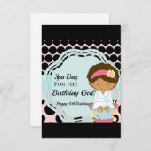 Wellness-Center Tag Geburtstag Einladung (Vorne/Hinten)