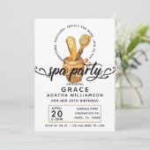 Wellness-Center Tag Vintag Geburtstag Einladung (Stehend Vorderseite)