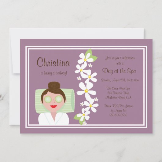 Wellness-Center-Tagesgeburtstags-Party Einladung (Vorderseite)
