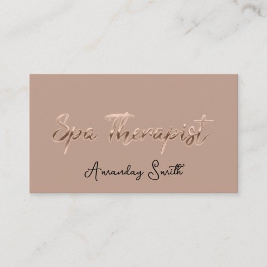 WELLNESS-CENTER Therapeut Script QR Code Logo Rose Visitenkarte (Vorderseite)