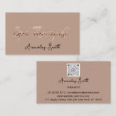 WELLNESS-CENTER Therapeut Script QR Code Logo Rose Visitenkarte (Vorne/Hinten)