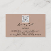 WELLNESS-CENTER Therapeut Script QR Code Logo Rose Visitenkarte (Rückseite)