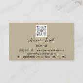 WELLNESS-CENTER Therapist Script Gold QR Code Logo Visitenkarte (Rückseite)