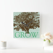 Wellness-Center Tree IV Quadratische Wanduhr (Zuhause)