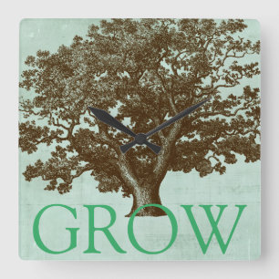 Wellness-Center Tree IV Quadratische Wanduhr