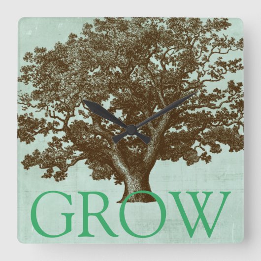 Wellness-Center Tree IV Quadratische Wanduhr (Vorderseite)
